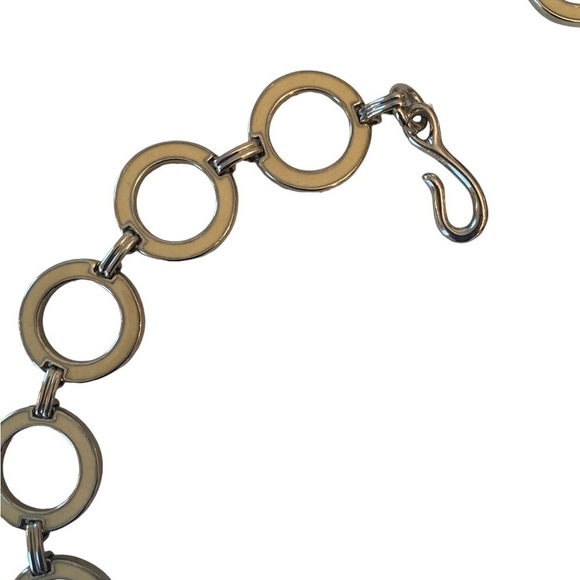 Vintage Y2K Silvertone Round Chain Belt - Picture 2 of 4